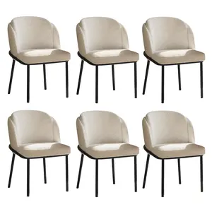 Guyii Modern Dining Chairs Set of 2/4/6, Fabric with Metal Legs, Ergonomic Cozy Seating, 220 LBS Load-Bearing, for Kitchen Living Room