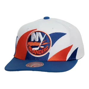 Mitchell & Ness NHL New York Islanders Vintage Sharktooth Men Snapback Hat White, 90S Vintage Hats, Snapback Hats