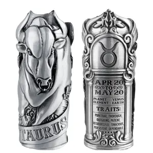 Metal Lighter Case Cover Lighter Pouch Fits Bic Lighter Standard Size J6 Design in TAURUS