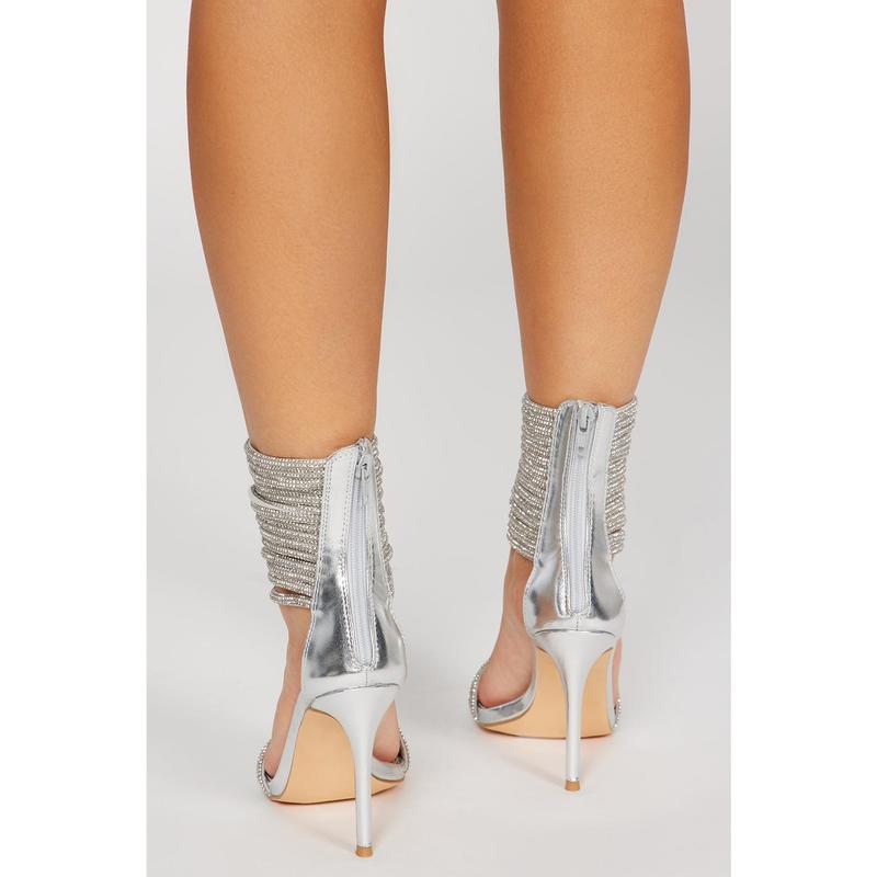 Kandi Embellished Heels - Silver