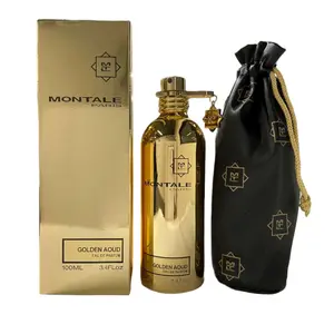 Montale Golden Aoud Unisex EDP Perfume Spray - 3.4 fl oz, Aromatic Elevated Unisex Fragrance with Oud, Bulgarian Rose, Spicy Woody Fragrance, Patchouli Base, Seductive Luxurious Scent, New In Box