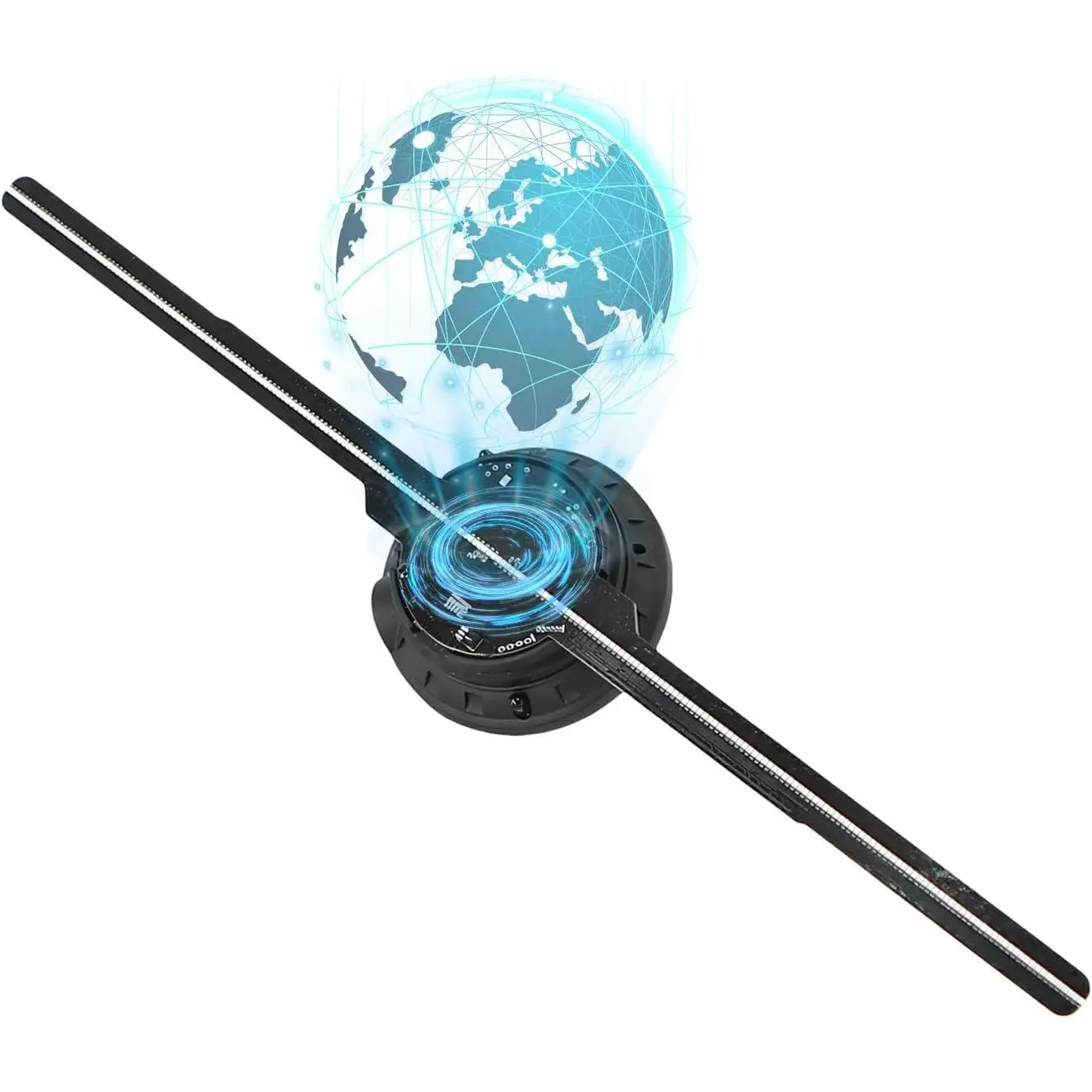 16.5-Inch 3D Hologram Fan with WiFi and App Control, 232 Brightness LED Beads,  Sound Sync, Custom Video Library, Remote Control, Portable Design for Trade Shows, Parties, and Events