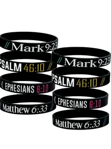 The inspirational Bible rubber wristband 4-piece set is suitable for daily wear, vacation dates, and other occasions, and is also a surprising and exquisite small gift