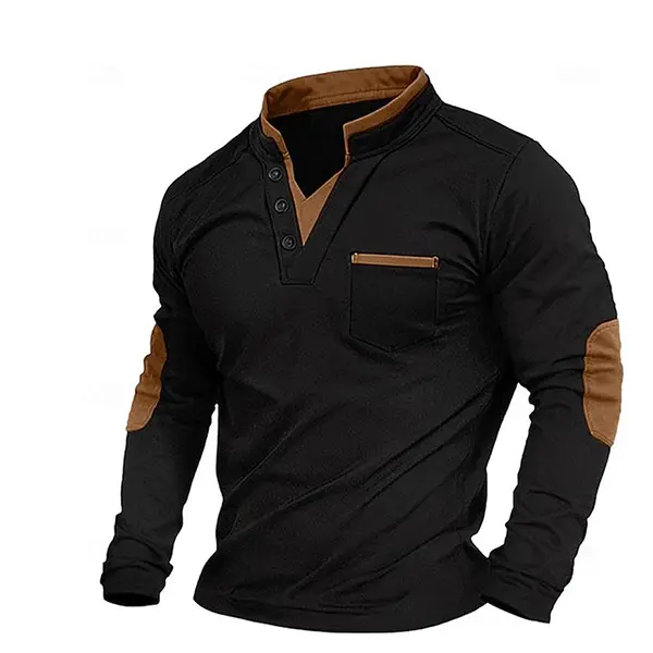 Men’s versatile high-neck gray sweater with elbow detailing; a faux two-piece knit layered design—classic golf polo jacket for fashion sports, business casual, parties, vacations, and travel; spring essential. Knit Tops Beige Knitwear