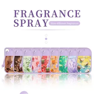 48ML Portable Spray Perfume, Sandalwood Rose/coffee/sweet Mint/strawberry/ice Water/mandarin/honeydew/lavender/palm Scent, Floral Fruity Fragrance, Hook Card Design