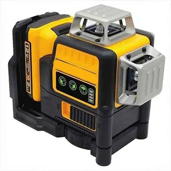 DW DW089LG Green Beam Laser Level 3-Plane Self-Leveling ±1/9" Accuracy IP65 with Magnetic Pivoting Base for Construction Tools
