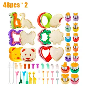 48Pcs Multi-Shape Sandwich Cutters & Food Picks Set, Ideal Fruit & Vegetable Tools for Kids School Lunch Box
