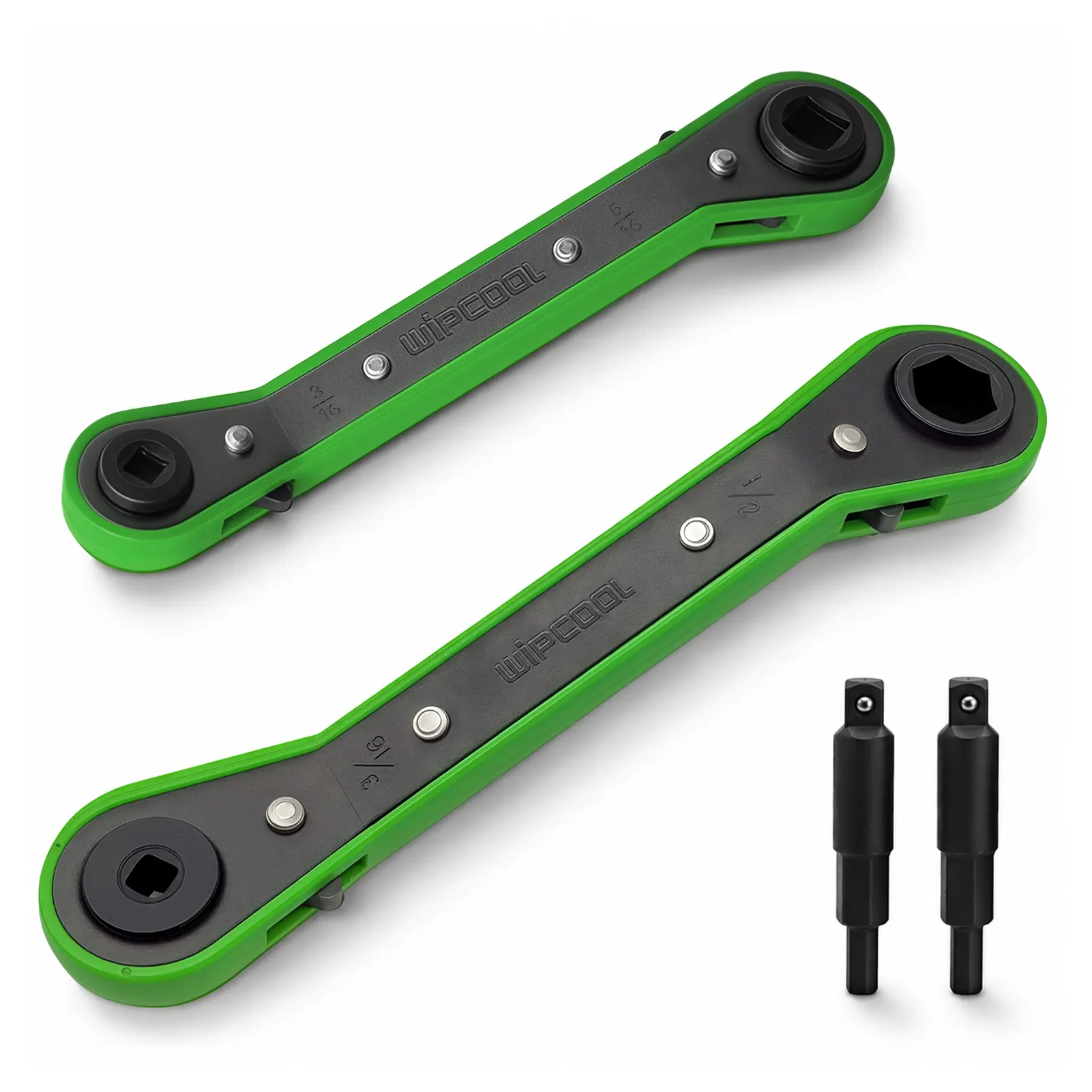 WIPCOOL HW-4K HVAC Ratchet Wrench Set, AC Refrigeration Service Wrench with Hex Bit Adapters, Dual Direction Valve Wrench for Air Conditioner Repair tool set,wrench