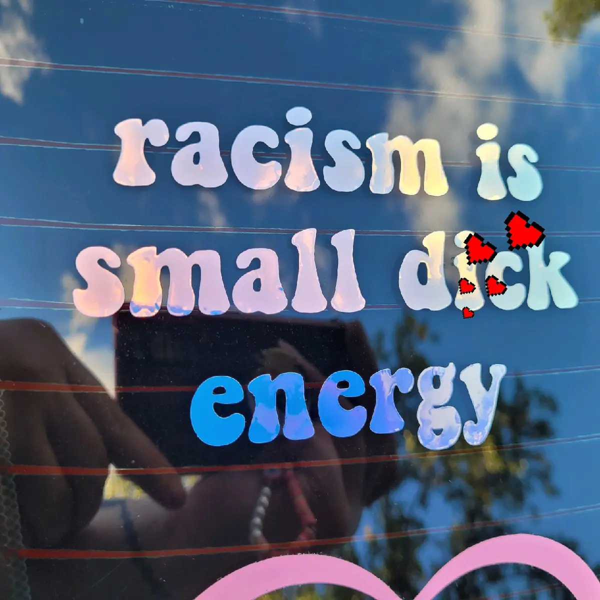 racism is sde holo decal