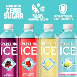 Sparkling Ice Blue Variety Pack, Zero Sugar Sparkling Water, with Vitamins and Antioxidants, 17 fl oz, 12 count (Classic Lemonade, Strawberry Watermelon, Grape Raspberry, Lemon Lime)