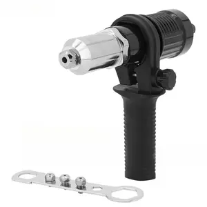 Rivet Gun Adapter Kit with Handle Grip Riveter Drill Attachment Riveting Hand Tool Insert Nut for Cordless Electric Power Drill,