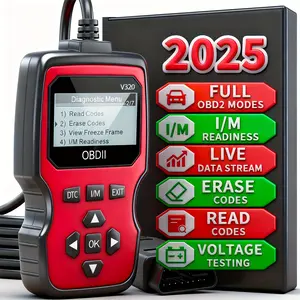 V320 OBD2 scanner, diagnostic tool, vehicle health monitor, oxygen test, voltage, data flow, vehicle information, I/M readiness, suitable for cars and trucks since 1996
