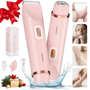 Women's Electric Bikini Razor, Dual Head Trimmer, Bikini Shaver, Underarm Trimmer, Pain-Free Hair Removal for Armpits & Legs, New Upgrade Model Zb-0236L, USB Rechargeable Body Trimmer