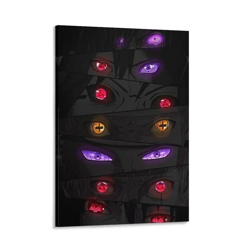 Naruto Sharingan Eyes Wall Prints - Vibrant Print Anime Edits of Sasuke, Itachi, Kakashi, Minimalist Home Decoration, Teen Boy Gift, Art Work for Wall Decor