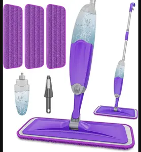 HOMTOYOU Spray Mop for Floor Cleaning - Wet Mop for Hardwood, Tile, Laminate, Vinyl Floors, 3 Washable Microfiber Pads Compatible with Swiffer Powermop, Pet Hair & Dust Absorbent