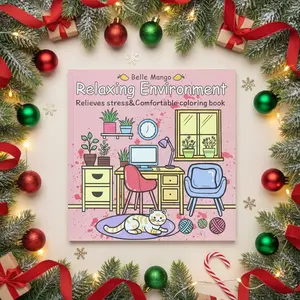 Relaxing Environment: A coloring book, this handmade sketchbook features 40 pages of super cute, cozy, and hygge-inspired space designs, perfect as a holiday gift,Christmas gift