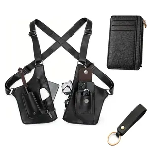 3Pcs Double Shoulder Armpit Bag for Men, Anti-Theft Underarm Shoulder Holster Bag with Adjustable Strap, Hidden Phone Wallet Pocket for Travel & Daily Commute (Black) - Home Improvement.