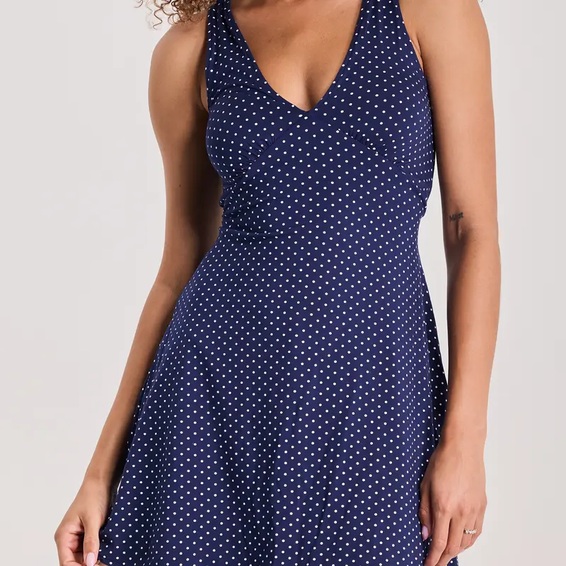 Klassy Network V-Neck Braless Mini Dress with Classic Design and Comfortable Fit