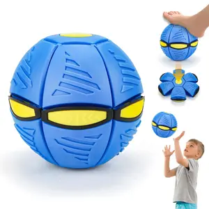 Magic Flying Saucer Ball Transforming Bouncy Ball Toy Kids Presents Metaball Pop Up Flying Disc Flat Popup Ball Outdoor Interactive Kids Gift Pet Toy Birthday Easter Gift