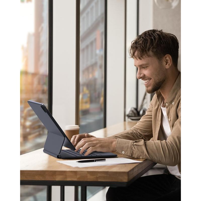 Keyboard Case for 2024 iPad Air 13(M2) and iPad Pro 12.9 (6th/5th/4th/3rd Gen), Magnetic Floating Wireless Backlit Rechargeable Bluetooth Keyboard with Multi-Touch Trackpa Tablet Adjustable