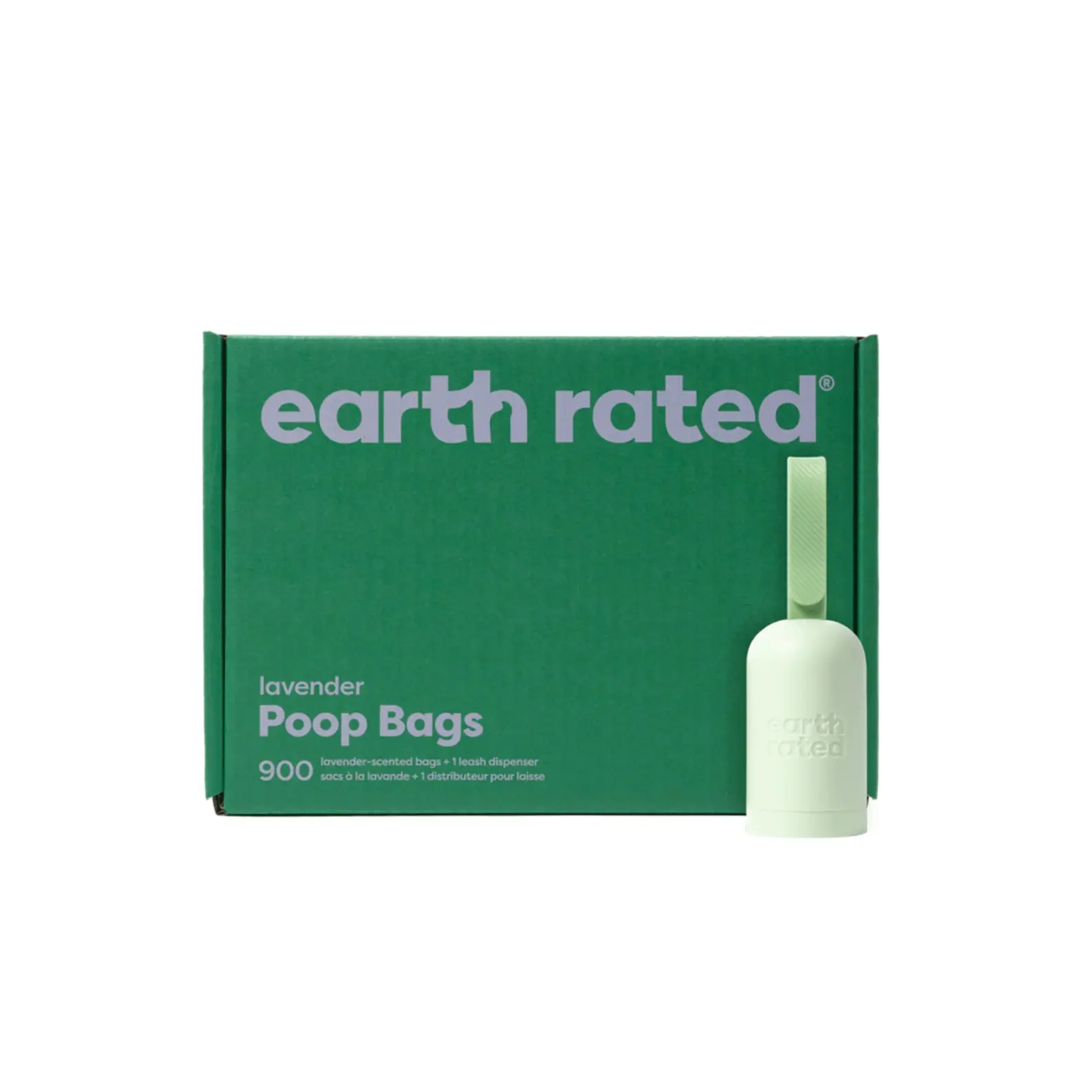 Earth Rated | Dog Poop Bag Dispenser with Dog Poop Bags, Durable and Guaranteed Leakproof, Lavender Scented, 1 Dispenser and 900 Bags