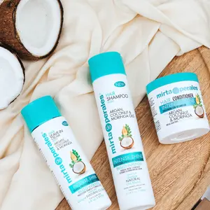 Natural Oil Blend Set - Cleansing Hydrating Shampoo Conditioner & Cream with Argan Coconut & Moringa Oil