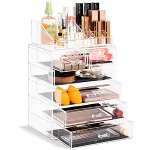 Medium Makeup Organizer Set - (4 large / 2 small drawers/top tray) Boxes Plastic Vanity