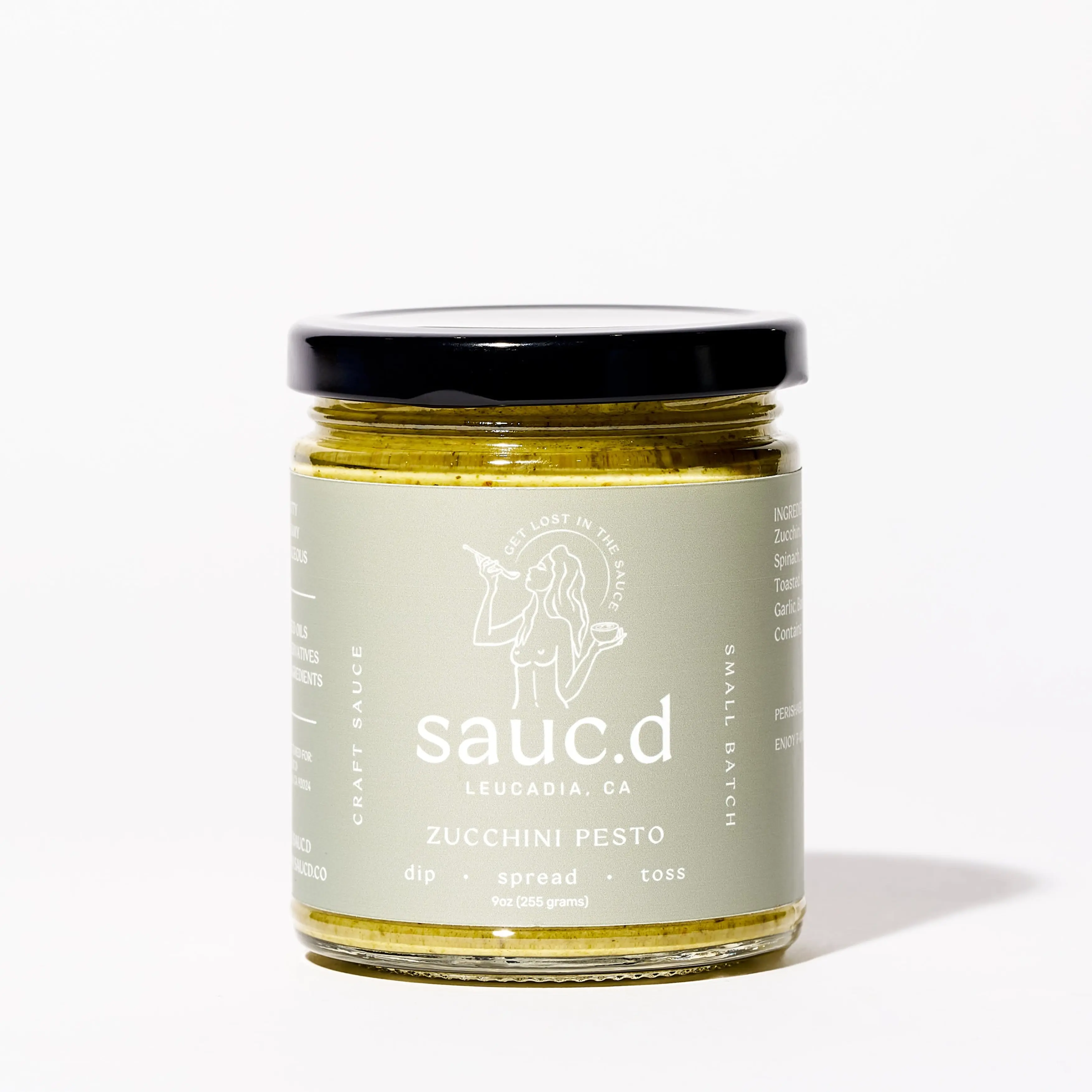 ZUCCHINI PESTO - Sauce, Dip, Spread made with fresh ingredients - No Seed Oils - No Preservatives