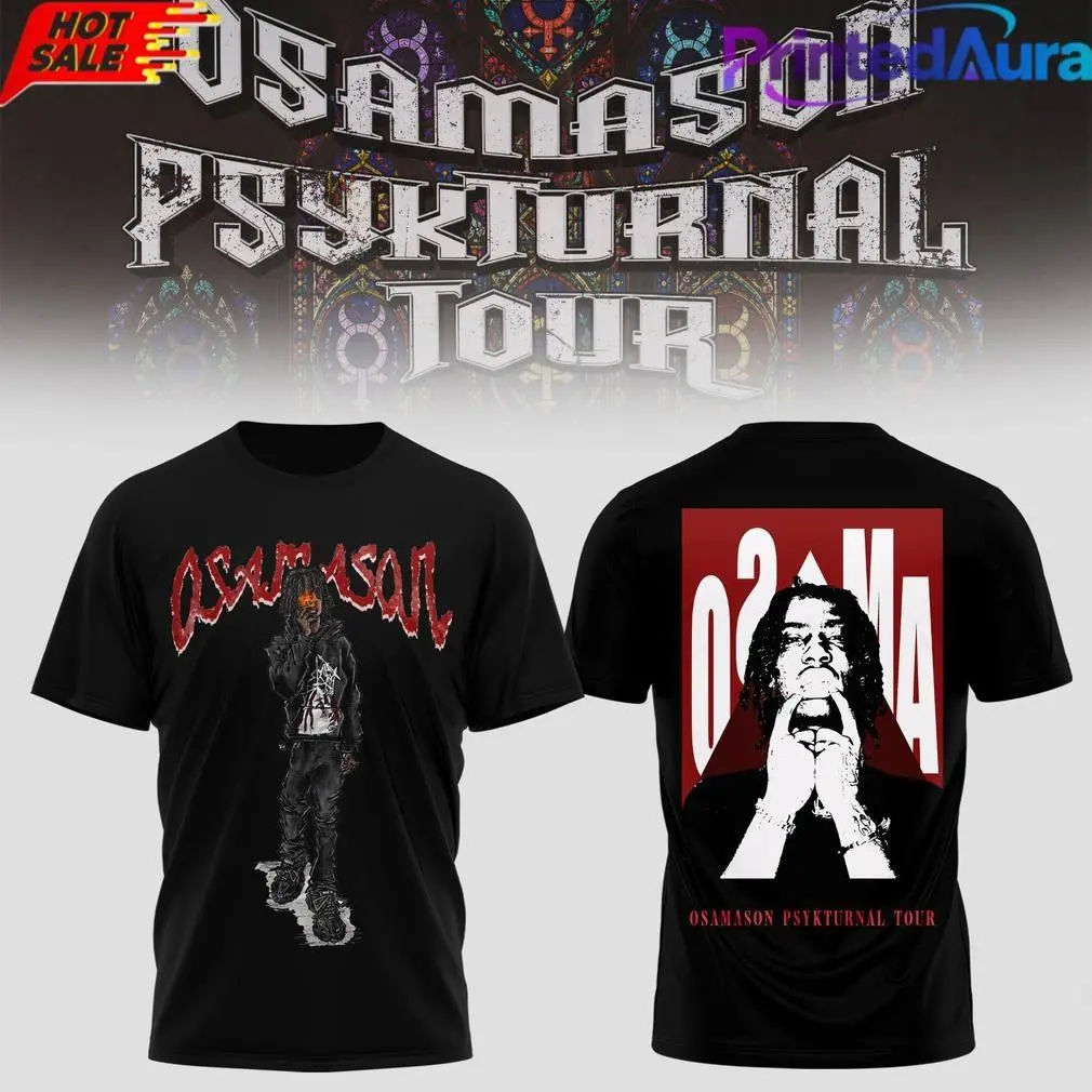 OsamaSon PSYKTURNAL Tour 2026 Graphic Tee, Vintage Rap Concert T-Shirt, Rage Music Fan Apparel T080666