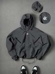 Men's Casual Graphic Hoodie Jacket, Loose Fit Long Sleeve, Street Style Spring & Fall, Couple Matching, Tops