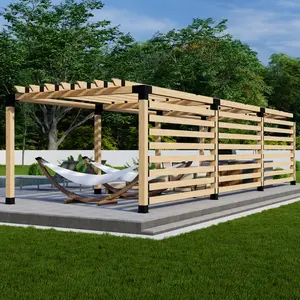 Kit for a Pergola With Privacy Shade Walls