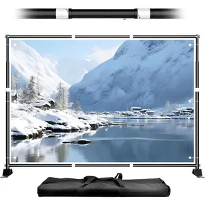 10 x 8FT Backdrop Banner Stand, Heavy Duty Adjustable Photo Background Support Frame Kit, Step and Repeat Stand for Photo Booth, Parties, Exhibition, Trade Show, Wedding