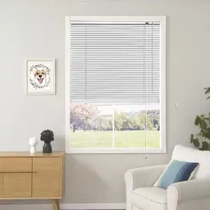 Mini Blinds Suitable for 23" W x 64" H Windows 1" Aluminum Horizontal Venetian Blinds Darkening with Rope and Pole can Mounted Inside or Outside