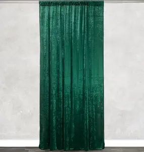 Velvet 12 ft x 60 Inch Drape with 4 Inch Pocket Emerald Green