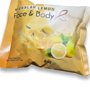 FACE AND BODY lemon soap (3 pieces.3 grenn savon)