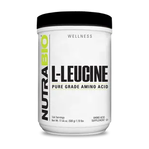 NutraBio 100% Pure L-Leucine | Muscle Recovery and Support | Naturally Fermented Free Form Amino Acid | Vegan, Non-GMO, Gluten Free