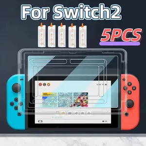 Switch2 Screen Protector Film Set, High Definition Tempered Glass, Easy Install Kit, Scratch Resistant Design, Durable Protection