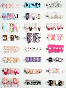 zb57.. A beautiful display board featuring 24 different popular styles of wearable nail art.