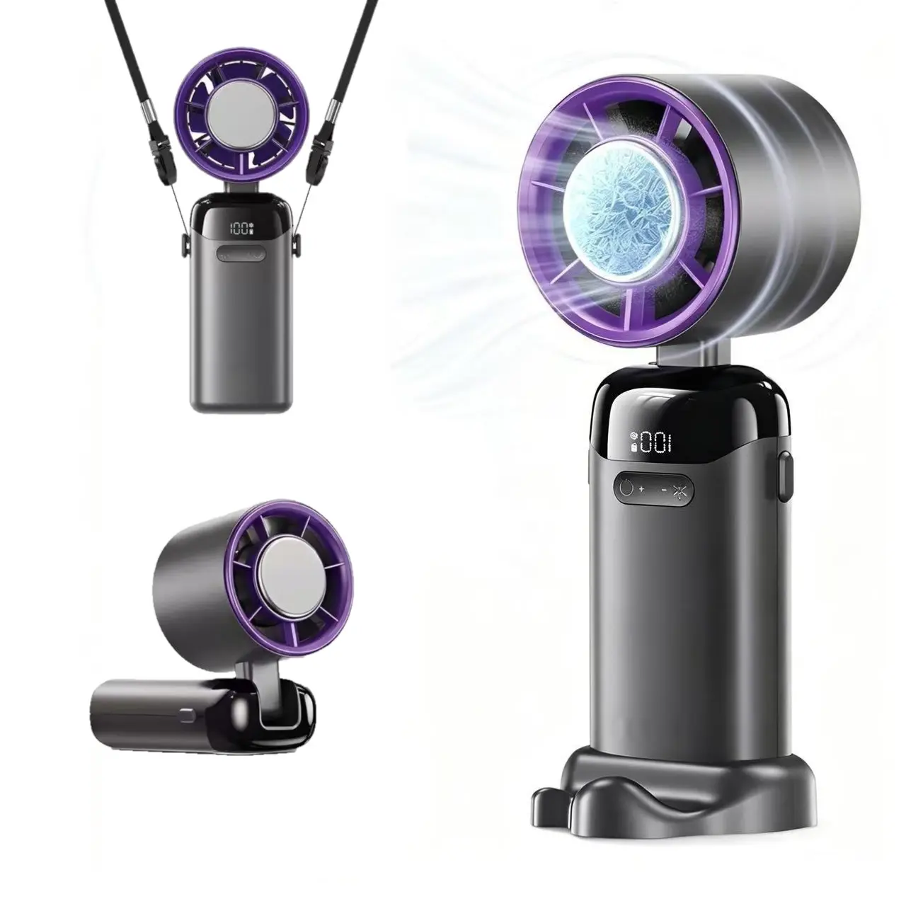 2026 Refrigeration Portable fan Handheld High Speed Fan 199 Adjustable Levels Foldable for Summer Travel Vacation Essentials& Outdoor Activities cool fan