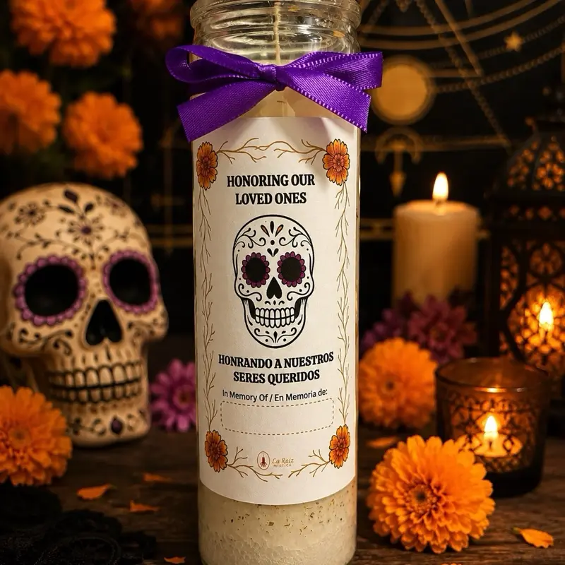 Limited Edition Day of the Dead Memorial Candle | Día de Muertos Memorial Candle | Honoring Our Loved Ones | Día de Muertos Remembrance Candle