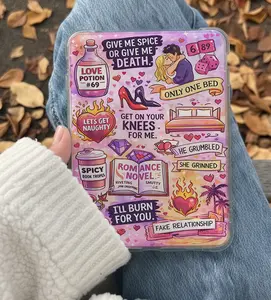 Valentines Pink Kindle Insert for Clear Case – Aesthetic Book Lover Decor | Cozy Reading Accessory