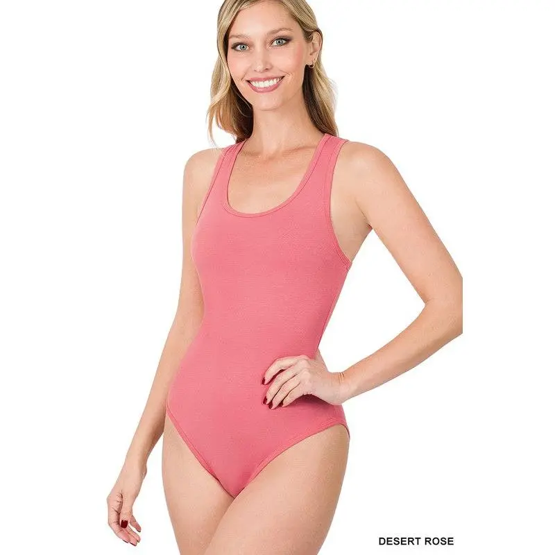 Premium Cotton Racer Back Tank Bodysuit