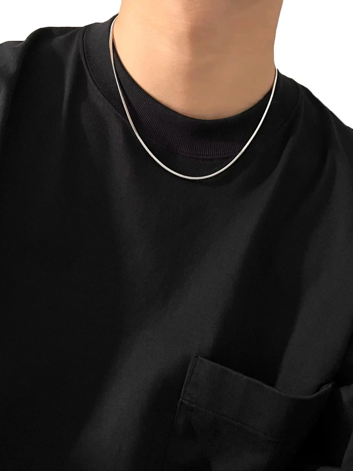 Simple Plain Stainless Steel Chain Necklace, Minimalist Chain Necklaces, Fashion Jewelry for Party, Daily Clothing Decor, Durable Fashion Accessory, Trendy All-match & Exquisite Jewelry for Birthday Gift