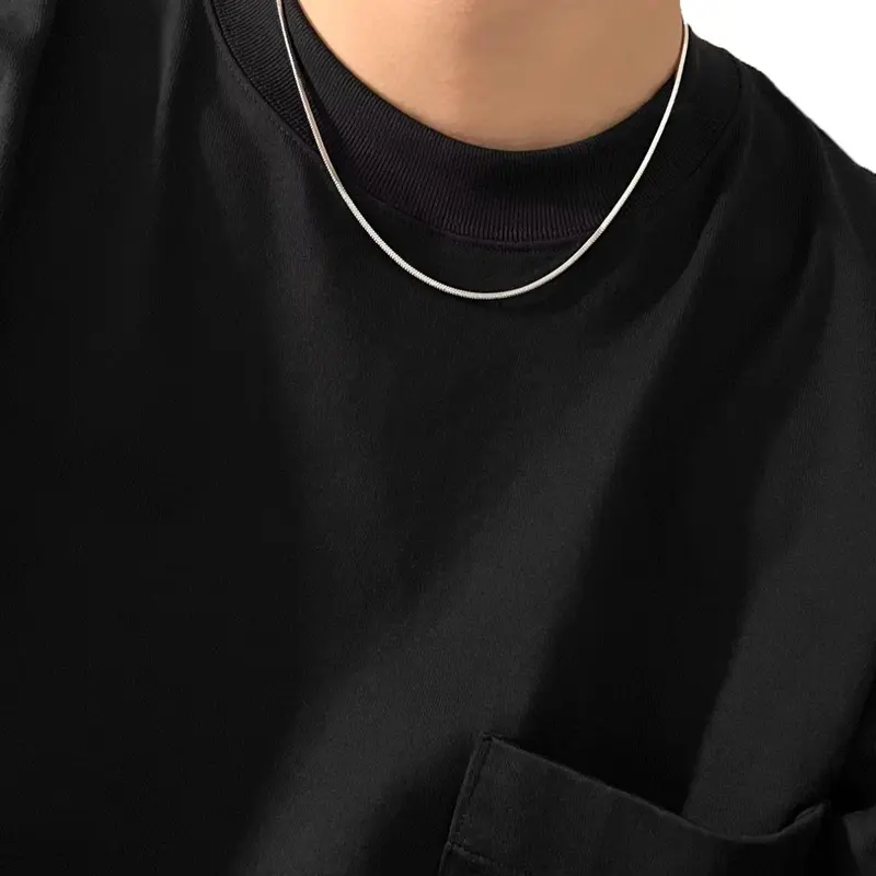Simple Plain Stainless Steel Chain Necklace, Minimalist Chain Necklaces, Casual Style Necklaces, Fashion Jewelry for Party, Daily Clothing Decor, Durable Fashion Accessory, Trendy All-match & Exquisite Jewelry for Birthday Gift
