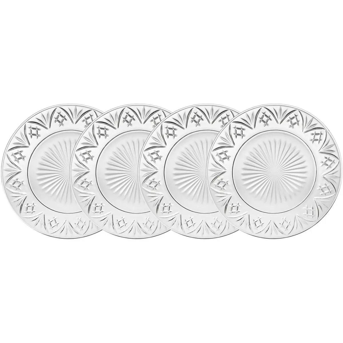 212 MAIN Godinger 25466 Dublin Dinner Plate - 10.5 in., Set of 4 Plates, Collectible Kitchen Dinnerware, Four Plates