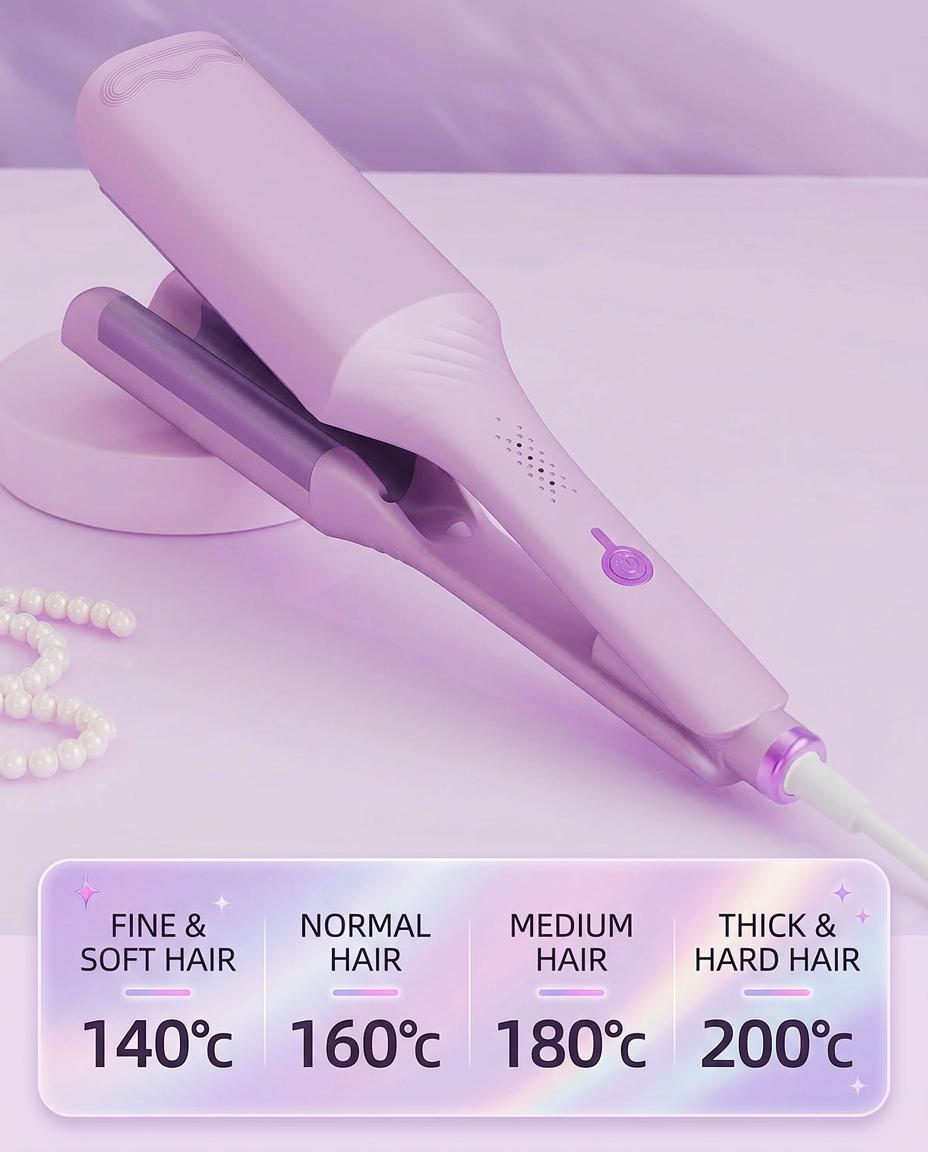 3-Barrel Deep V Wave Curling Iron American Latin Wave Hairstyle  2026 New Upgrade Adjustable Temperatures Fast Heating Silicone Cover  HairTutorial