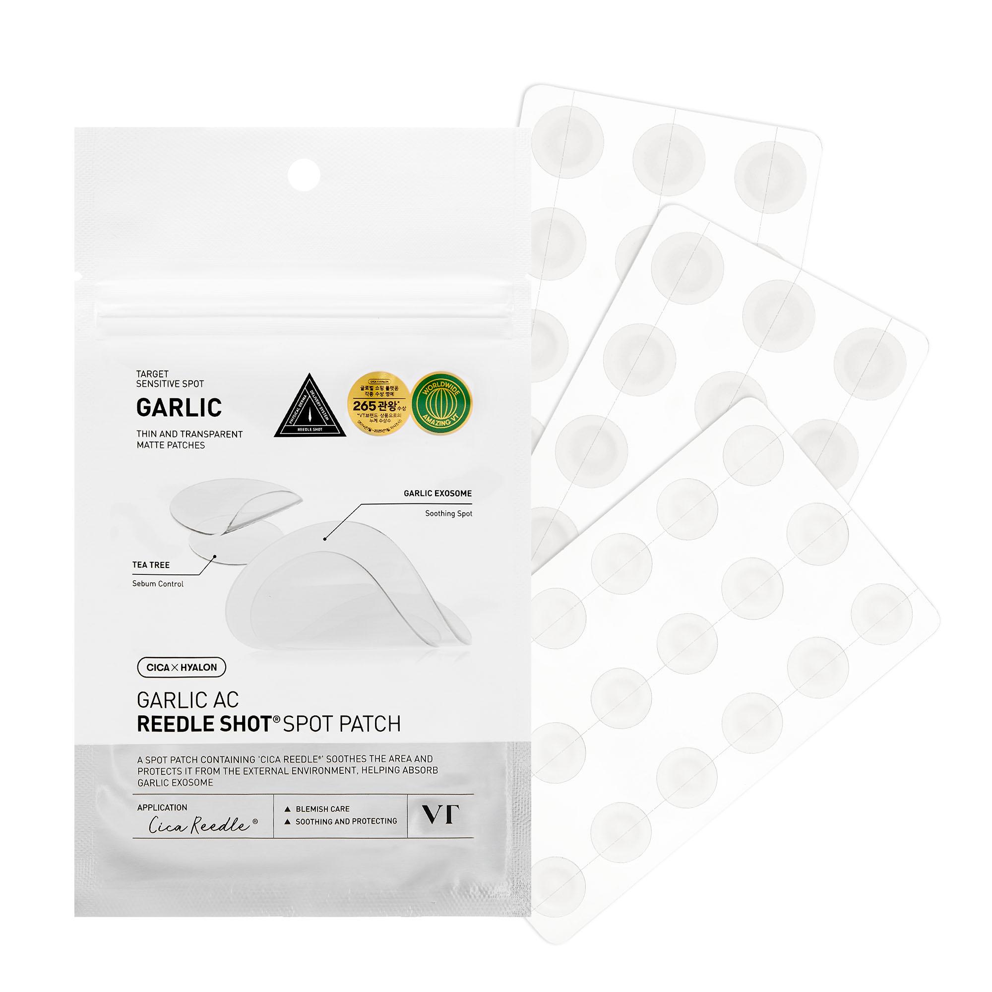 [VT COSMETICS] Garlic AC Reedle Shot Acne Spot Patch with Microneedle Spot Patch, Garlic Extract & Soothing Care | Acne Care, Blemish Care, Pimple Patch, No Irritation & Targeted Spot Care | Face, Trouble Spots, Pimple | Korean Skincare