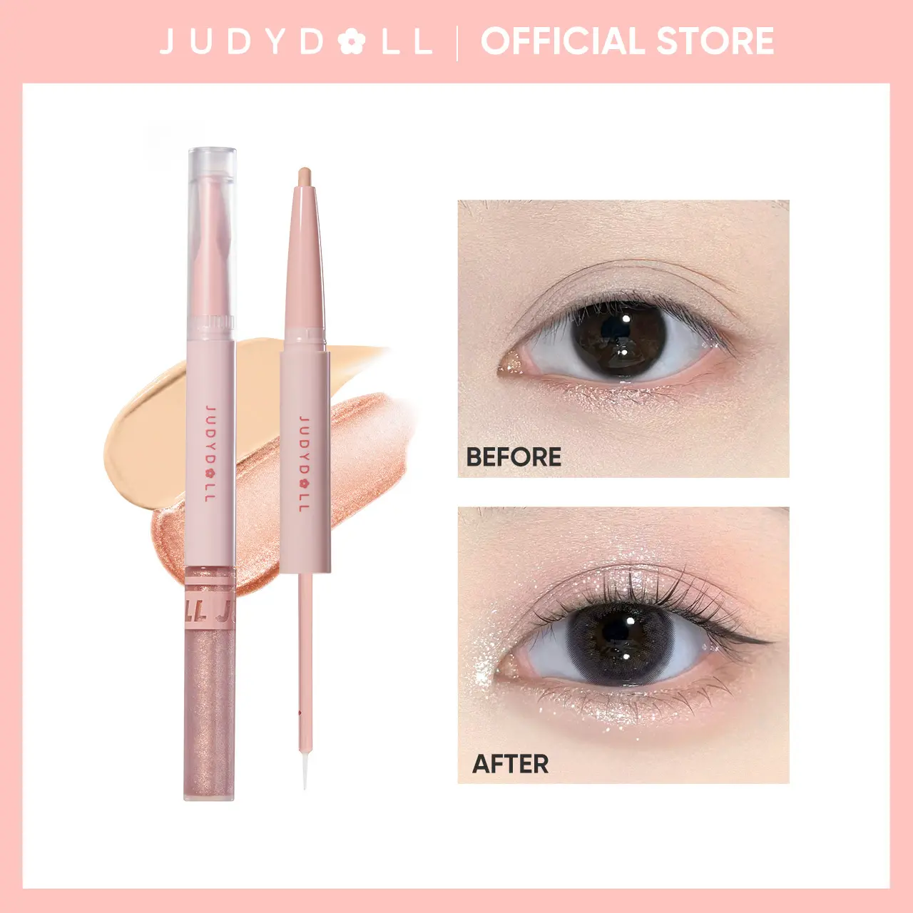 JUDYDOLL Double-Ended Aegyo-Sal Highlighter, Dual-End Undereye Pen, Under Eye Highlighter Stick, Matte & Shimmer Duo, Double-Sided Aegyo-Sal Stick For Brightening & Defining Eyes, Define with Matte, Glow with Shimmer, Summerwins