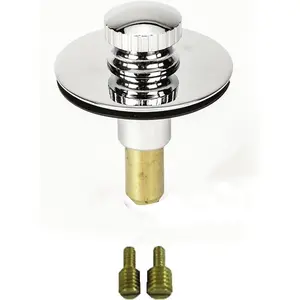 Lift n Lock (Push Pull) Bath Tub/Bathtub Drain Stopper Includes 3/8" and 5/16" Fittings Chrome