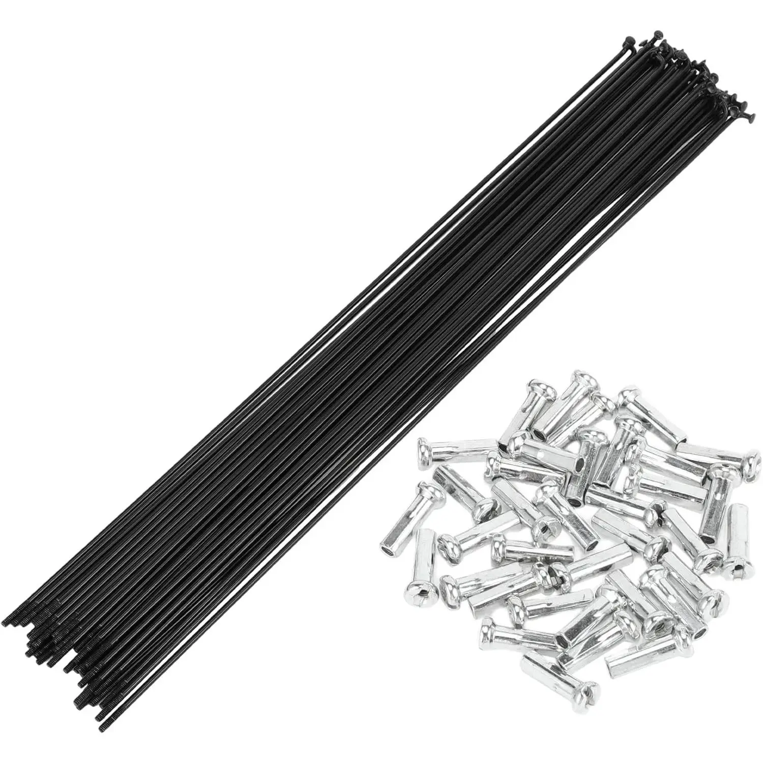 Universal Bicycle Spokes Bike Wheel Spokes 14G Carbon Steel Black 1 Set